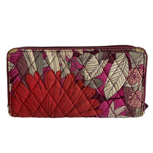 Vera Bradley Bohemian Blooms Accordion Zip Around Wallet For Crafts Or Repairs